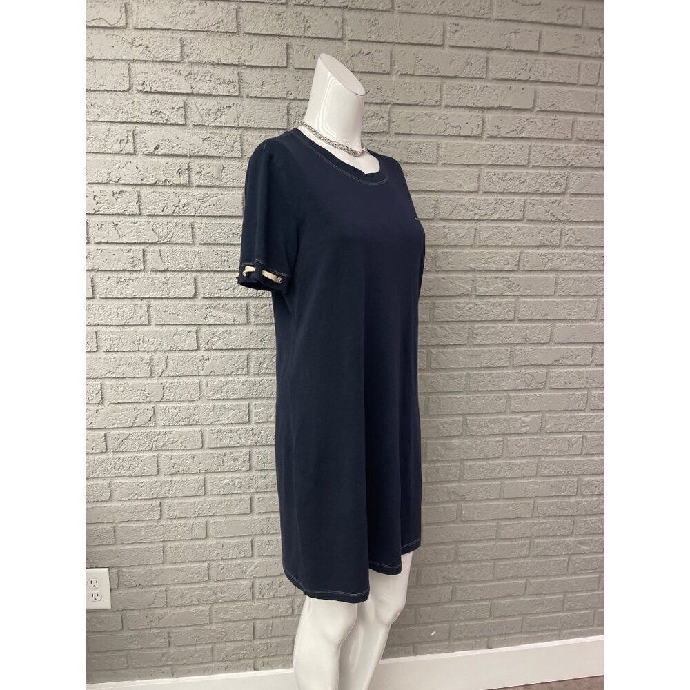Tommy Hilfiger Women Navy Blue Crew Neck T-Shirt Dress Size M - Picture 2 of 9